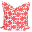 Coral And White Chainlink Pattern Cushion Pillow Cover Home Decor