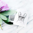 Franco The French Bulldog With Glasses Art Design White Glossy Ceramic Mug