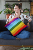 Rainbow Bands Vivid Cushion Pillow Cover Home Decor