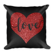 Love Glitter Heart Cushion Pillow Cover Home Decor