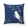 Blue Theme Bird And Branches Cushion Pillow Cover Home Decor