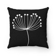 Black Background White Dandelion Cushion Pillow Cover Home Decor