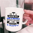 I'm A Nurse And A Mother Wings Pattern White Ceramic Mug