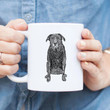 Doodled Millie The Black Lab Dog Design White Ceramic Mug