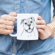 Bravo The Bulldog Mix Dog Portrait Art White Ceramic Mug