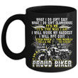 I Am A Proud Biker Black Ceramic Mug