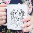 Cool Marley The Golden Retriever Dog Portrait Art Design White Ceramic Mug