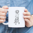 Doodled Tim Riggins The Vizsla Dog Tongue Out Gift For Dog Owner White Ceramic Mug