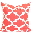 Coral And White Tiles Pattern Cushion Pillow Cover Home Decor