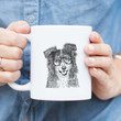Aushe The Australian Shepherd Design White Glossy Ceramic Mug