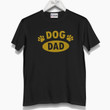 Dog Dad And Yellow Dog Paw Printed Guys Tee