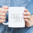 Dada Double Rectangle Boxed Design White Ceramic Mug