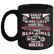 Only Real Girls Become Bikers Black Ceramic Mug