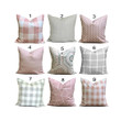 Blush Pink And Gray Paver Pattern Cushion Pillow Cover Home Decor