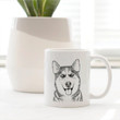 Sesi The Siberian Husky Dog Portrait Art Design White Ceramic Mug
