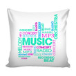 Typographic Music Graphic Music Heaven Cushion Pillow Cover Home Decor