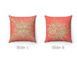 Floral On Coral Background Cushion Pillow Cover Home Decor