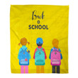 Colorful Supplies Students Backpacks Back To School Sherpa Fleece Blanket