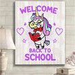 Unicorn Welcome Back To School Matte Canvas