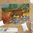Funny Tiger In Forest Printed Sherpa Fleece Blanket