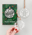 Limited Edition Acrylic Ornament Merry Christmas Folder Greeting Card Set Of 10