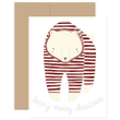 Red Stripe Beary Merry Christmas White Theme Folder Greeting Card Set Of 10