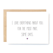 I Love Everything About You Folder Greeting Card Set Of 10