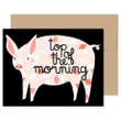 Cute Pig Top Of The Morning Black Theme Folder Greeting Card Set Of 10