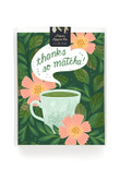 Cute Flower Thanks So Matcha Folder Greeting Card Set Of 10
