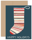 Nice Design Happy Holidays Christmas Stocking Folder Greeting Card Set Of 10