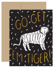 Cute Design Go Get Em Tiger Folder Greeting Card Set Of 10
