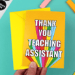 Thank You Teaching Assistant Rainbow Words Folder Greeting Card Set Of 10