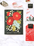 Red Flower Festive Florals Folder Greeting Card Set Of 10