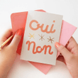 Oui Non French Just Because Folder Greeting Card Set Of 10