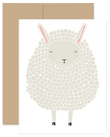 Cute Animal Gray Sheep Folder Greeting Card Set Of 10