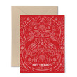 Scandinavian Holiday Red Folder Greeting Card Set Of 10