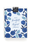 Blue Flower Deepest Sympathies Folder Greeting Card Set Of 10