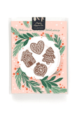 Christmas Pattern Holiday Cookies Folder Greeting Card Set Of 10