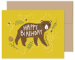 Yellow Background Birthday Bear Folder Greeting Card Set Of 10