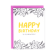 Pretty Flower Happy Birthday Folder Greeting Card Set Of 10