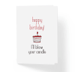 Happy Birthday I'll Blow Your Candle Folder Greeting Card Set Of 10