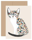 Colorful Design Calico Cat Folder Greeting Card Set Of 10