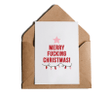Merry Fcking Christmas Folder Greeting Card Set Of 10