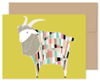 Yellow Background Technicolored Dream Goat Folder Greeting Card Set Of 10