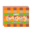 Happy Thanksgiving Colorful Plaid Pattern Folder Greeting Card Set Of 10