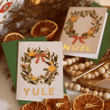Illustrated Wreath Christmas Folder Greeting Card Set Of 10