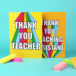 Thank You Teacher/teaching Assitant Folder Greeting Card Set Of 10
