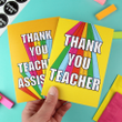 Thank You Teacher/teaching Assitant Folder Greeting Card Set Of 10