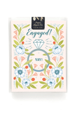 Diamond Ring Green Garden Engagement Folder Greeting Card Set Of 10