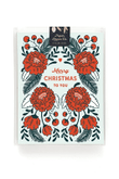 Merry Christmas Rose Folder Greeting Card Set Of 10